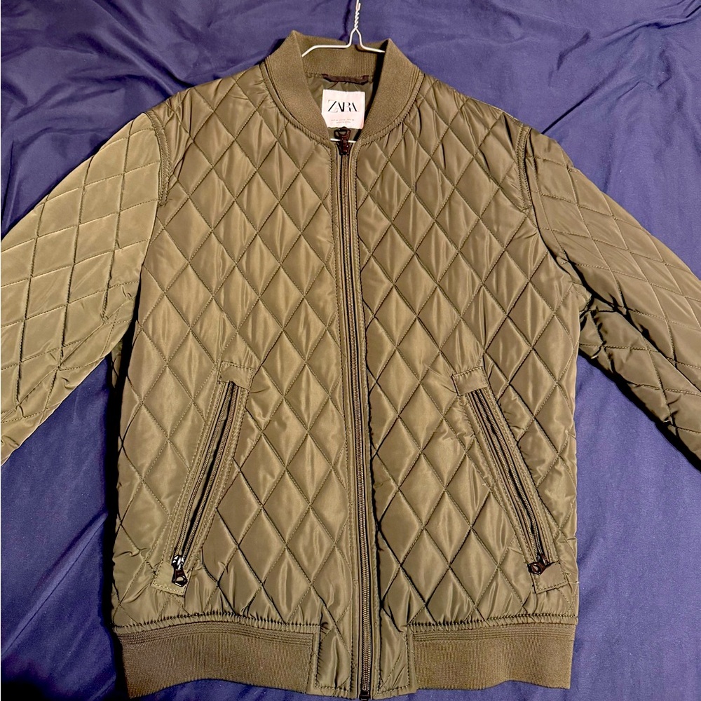 Zara Green Bomber Jacket